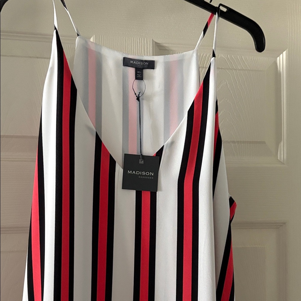 Madison Black, Red, and White Striped Camisole